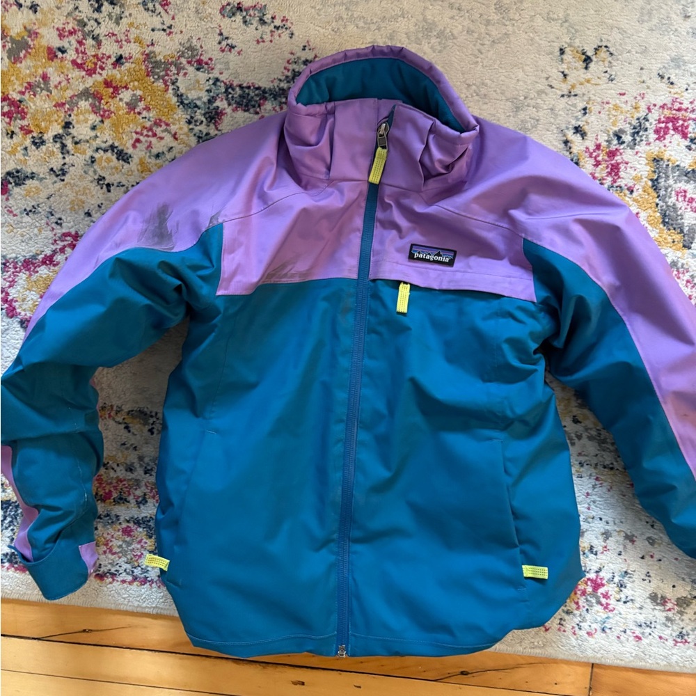 SOLD Patagonia Kids' Two-Tone Jacket - Purple and Teal size 7/8
